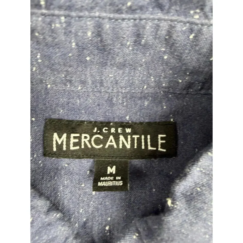 J.Crew Mercantile Men's‎ M Medium Blue Long Sleeve Button Up Shirt Top Flex